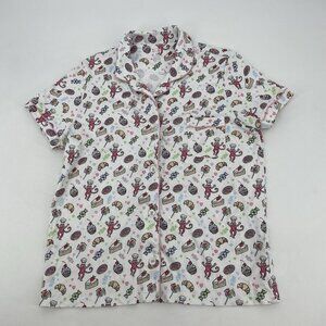 Roller Rabbit Size XL Sweet Dreams Monkey Pajama Top Polo Shirt Pima Cotton Peru